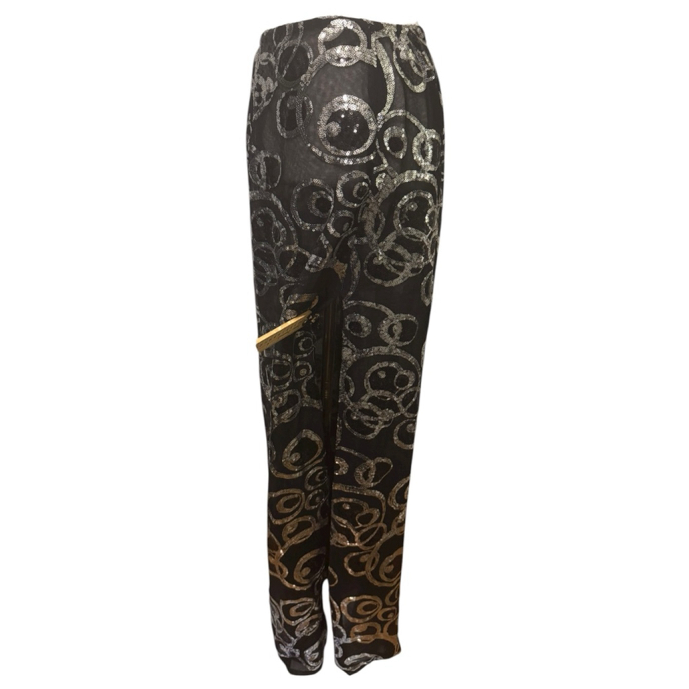 Size 14 TONYBOWLS Black & Silver Sequin Maxi Skirt Size 14 - Picture 7 of 8